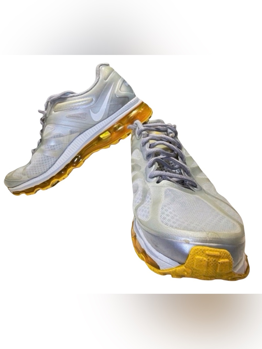 Nike Air Max+ 2010 Livestrong Silver Gold Running Sneakers | Women's 9.5